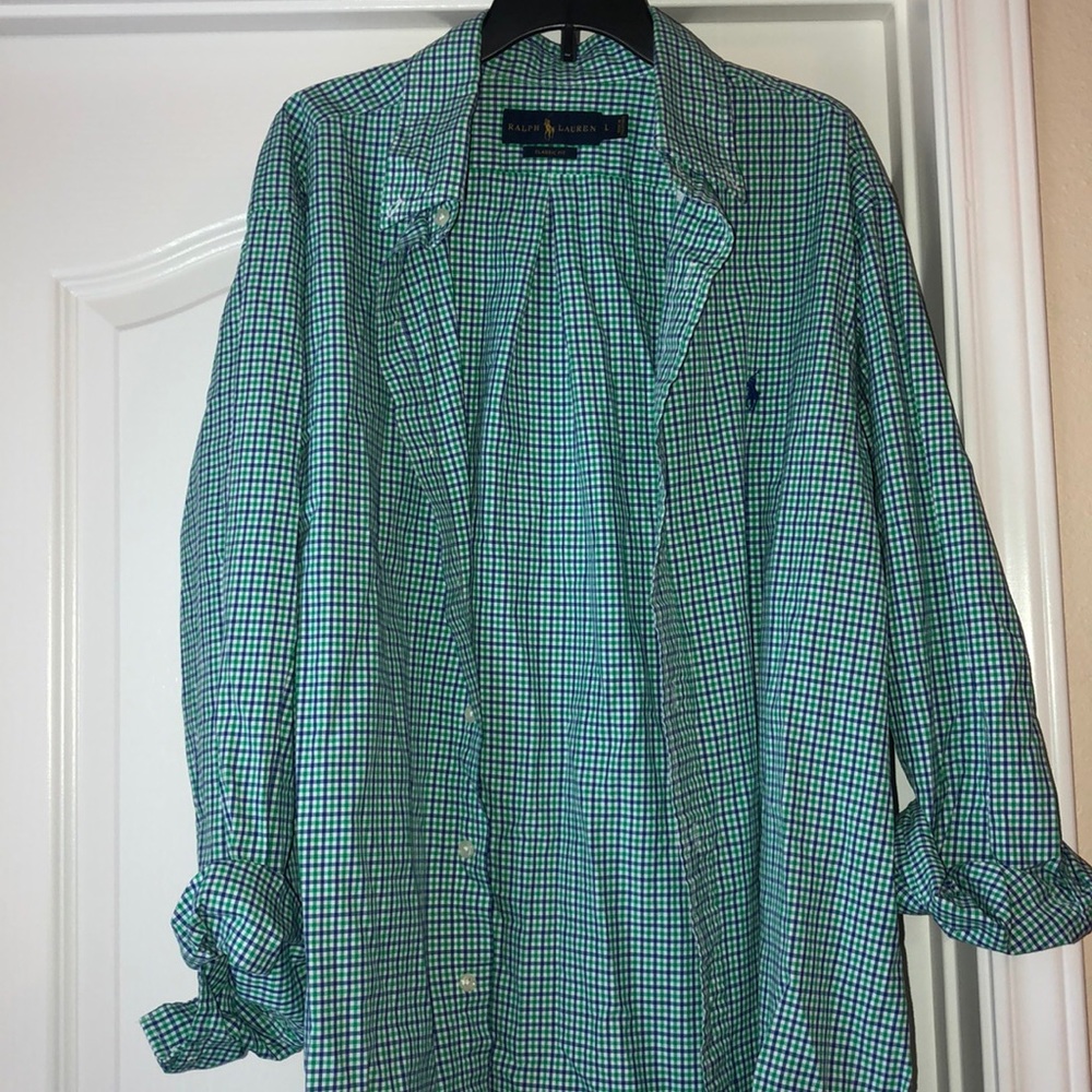 Plaid Ralph Lauren button down shirt